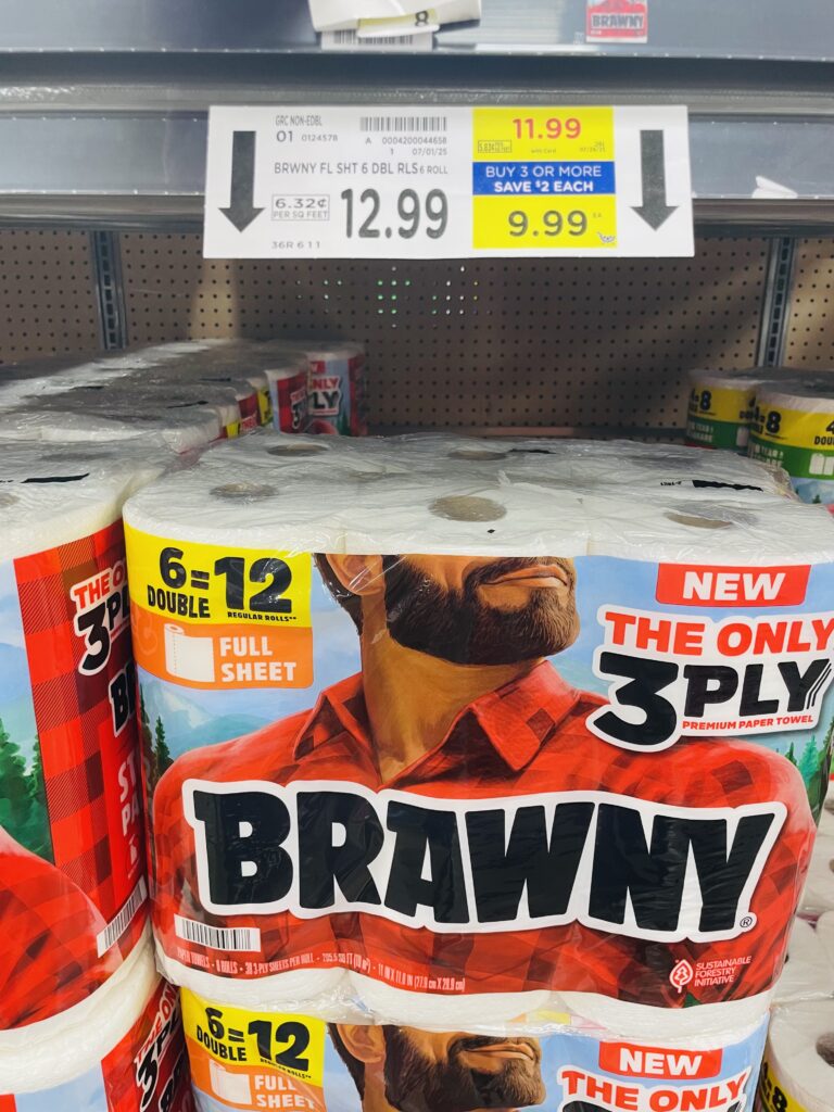 brawny paper towels kroger shelf image (1)