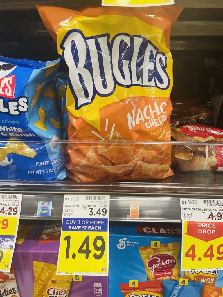 chex mix, gardettos, bugles kroger shelf image (1)