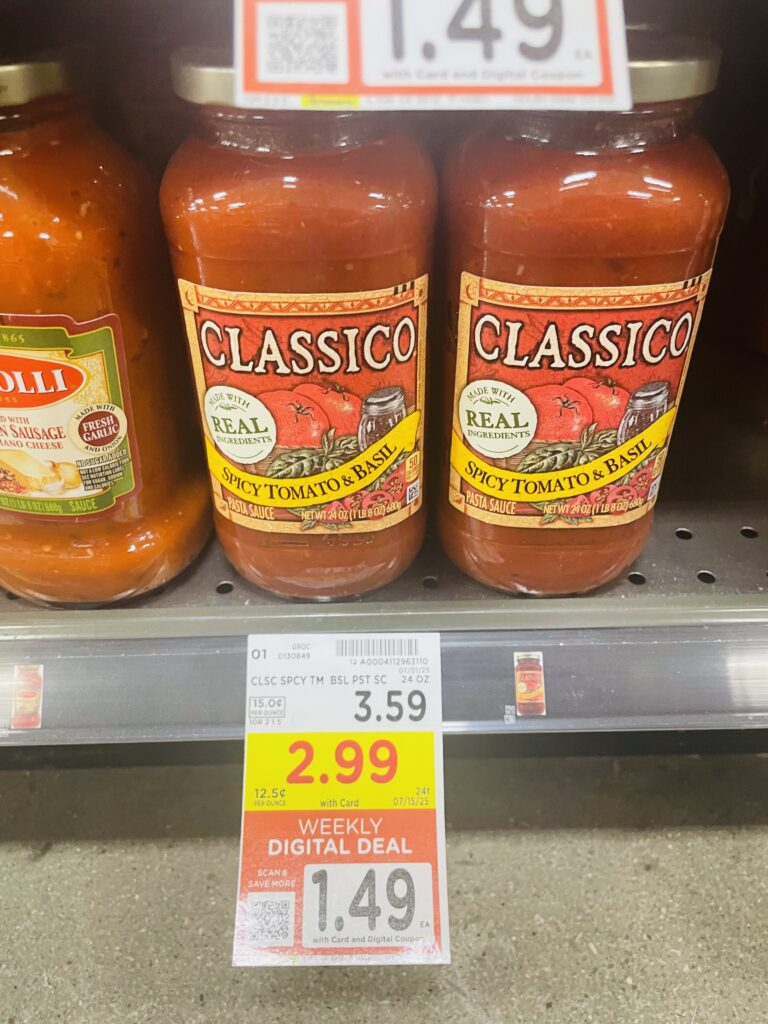classico pasta sauce kroger shelf image (1)