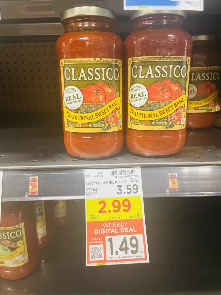 classico pasta sauce kroger shelf image (1)