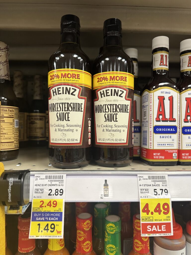 heinz worcestershire sauce kroger shelf image