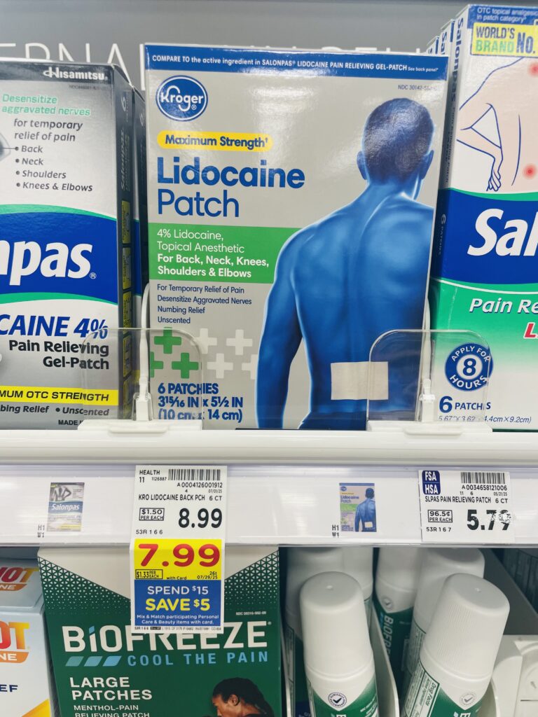 lidocaine patches kroger shelf image