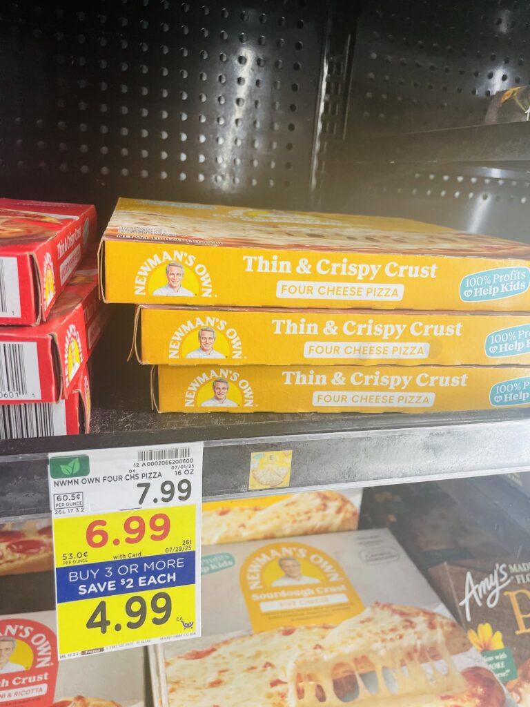 newman's own pizza kroger shelf image (1)