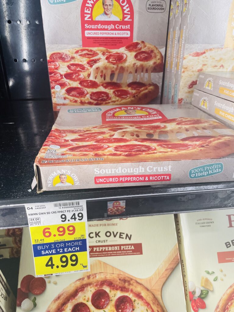 newman's own pizza kroger shelf image (1)