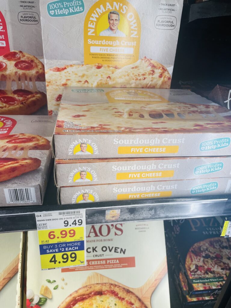 newman's own pizza kroger shelf image (1)