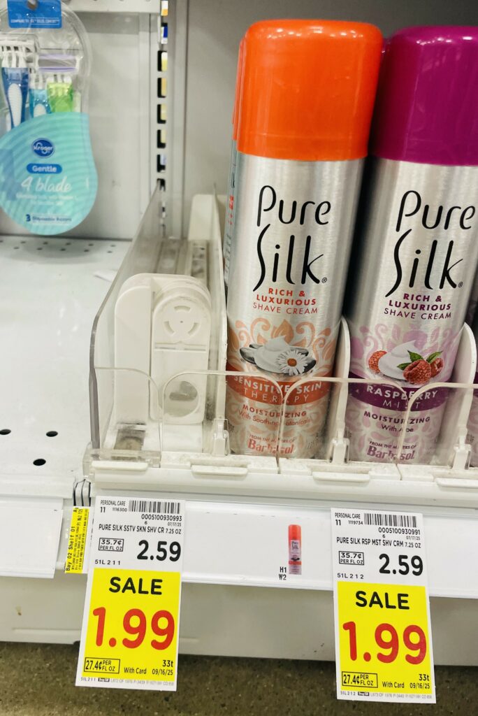 pure silk shave cream kroger shelf image (1)