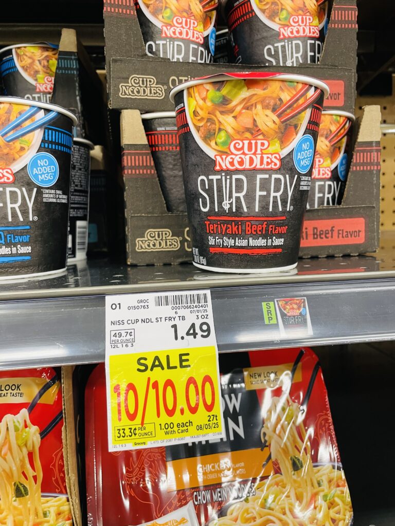 $1 ramen and chow mein kroger shelf image (1)