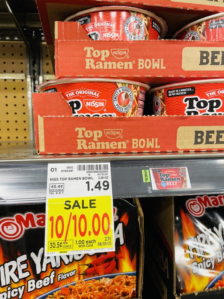 $1 ramen and chow mein kroger shelf image (1)