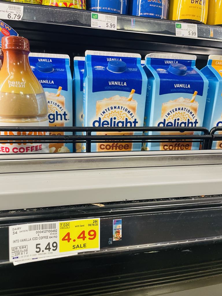 International Delight Iced Coffee Kroger Shelf Image