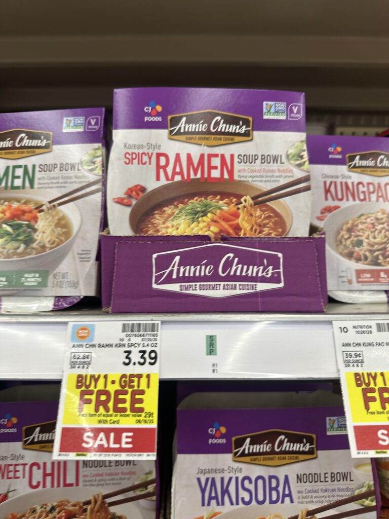 Annie Chun's Noodle Bowls Kroger Shelf Image 