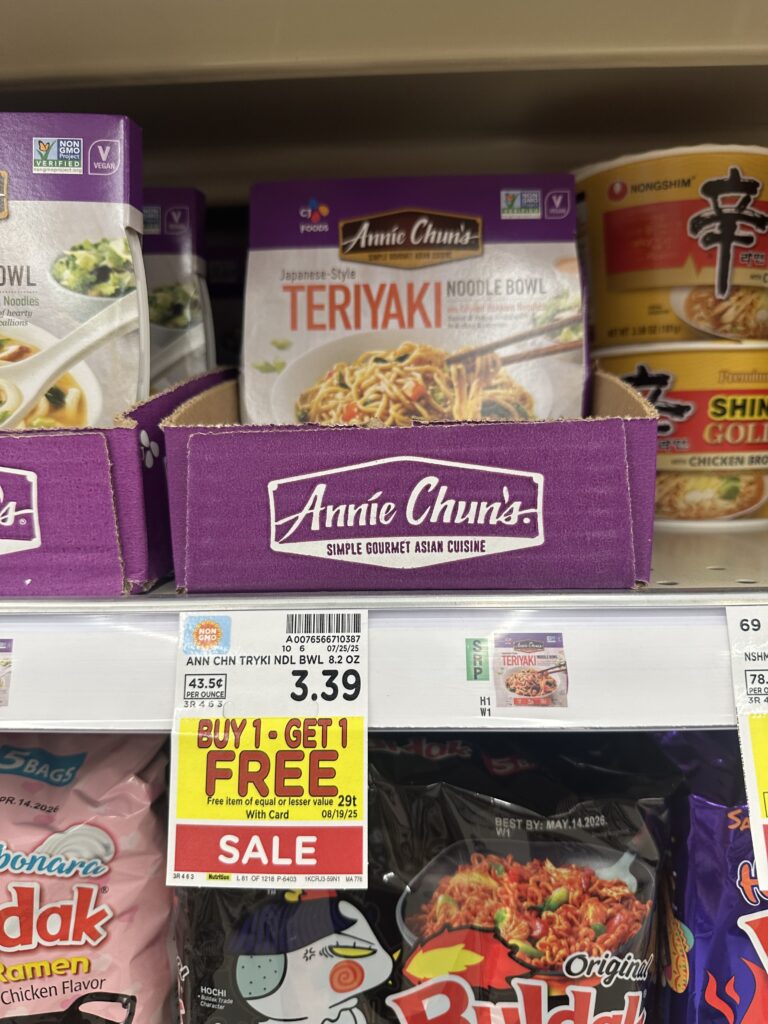 Annie Chun's Noodle Bowls Kroger Shelf Image 