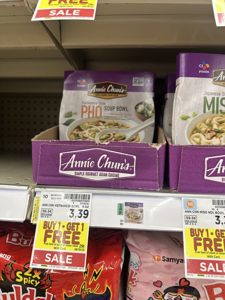 Annie Chun's Noodle Bowls Kroger Shelf Image 