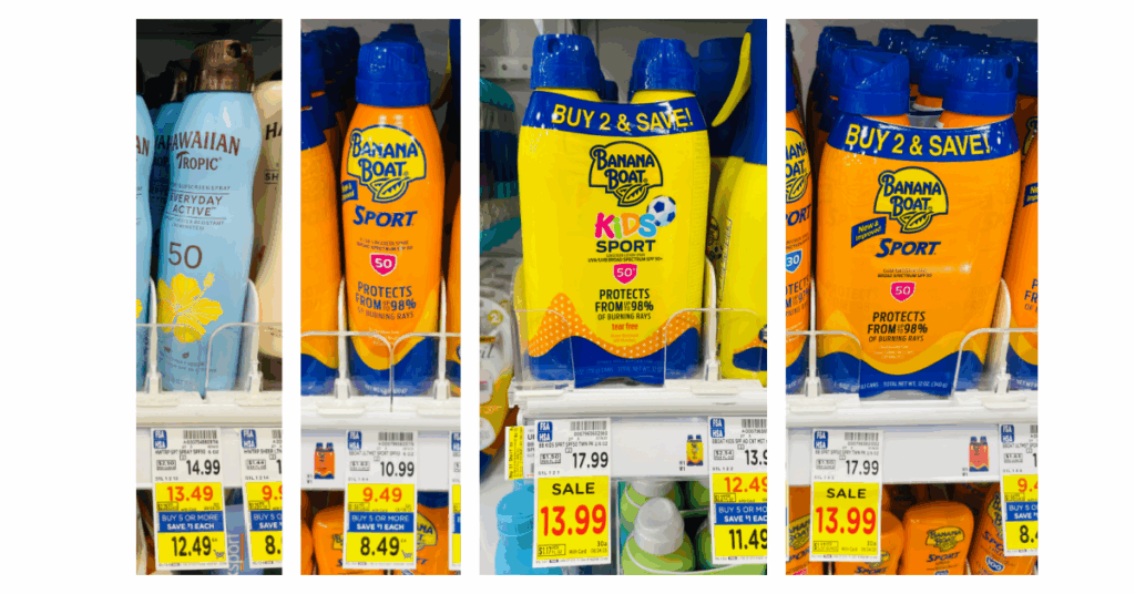 Banana Boat and Hawaiian Tropic Kroger Shelf Image