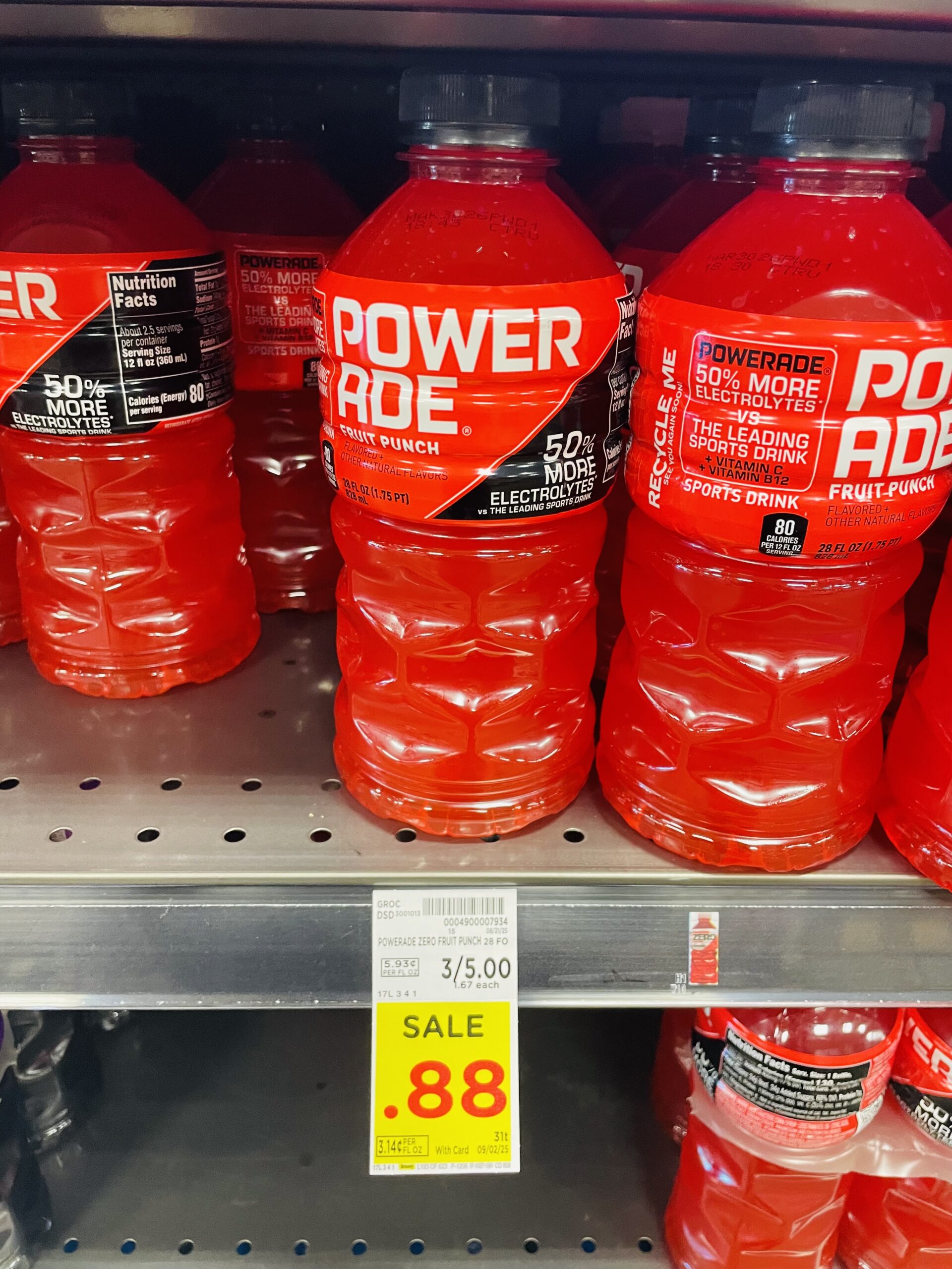 BodyArmor and Powerade Singles Kroger Shelf Image