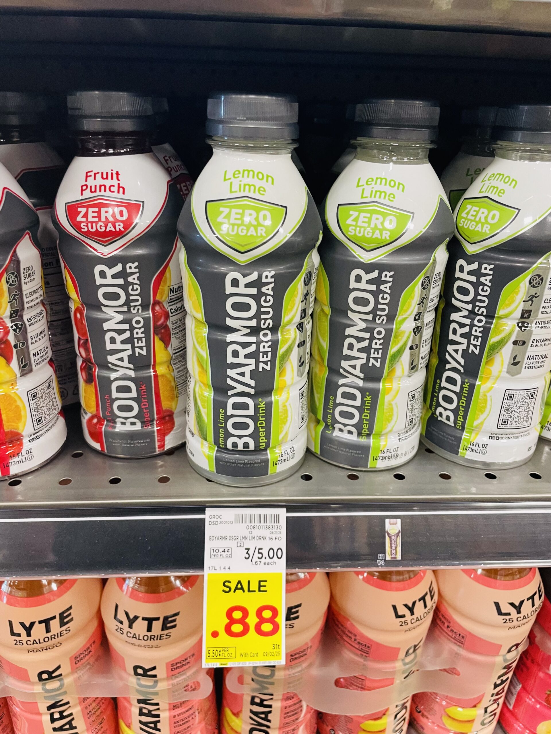 BodyArmor and Powerade Singles Kroger Shelf Image