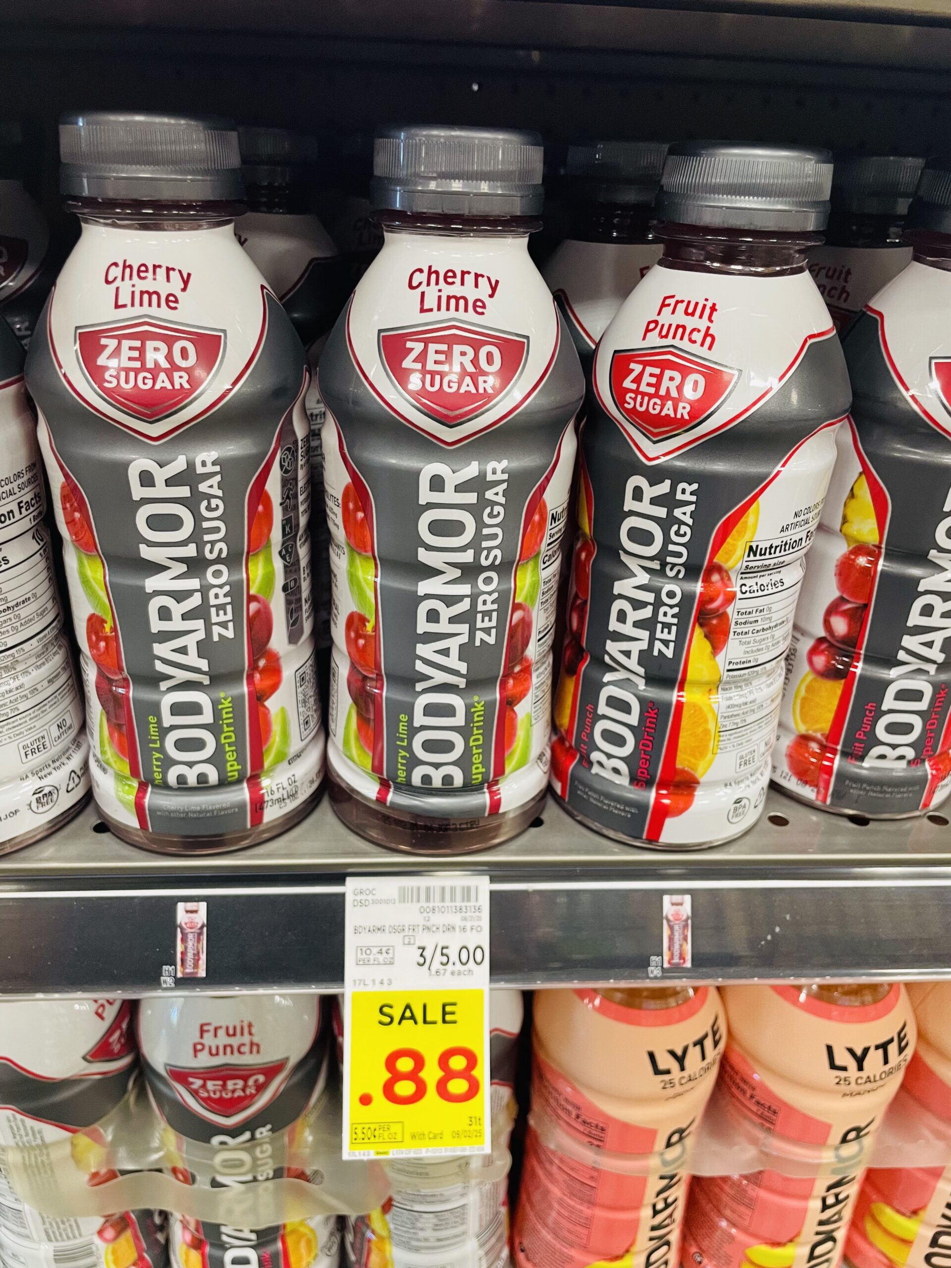BodyArmor and Powerade Singles Kroger Shelf Image