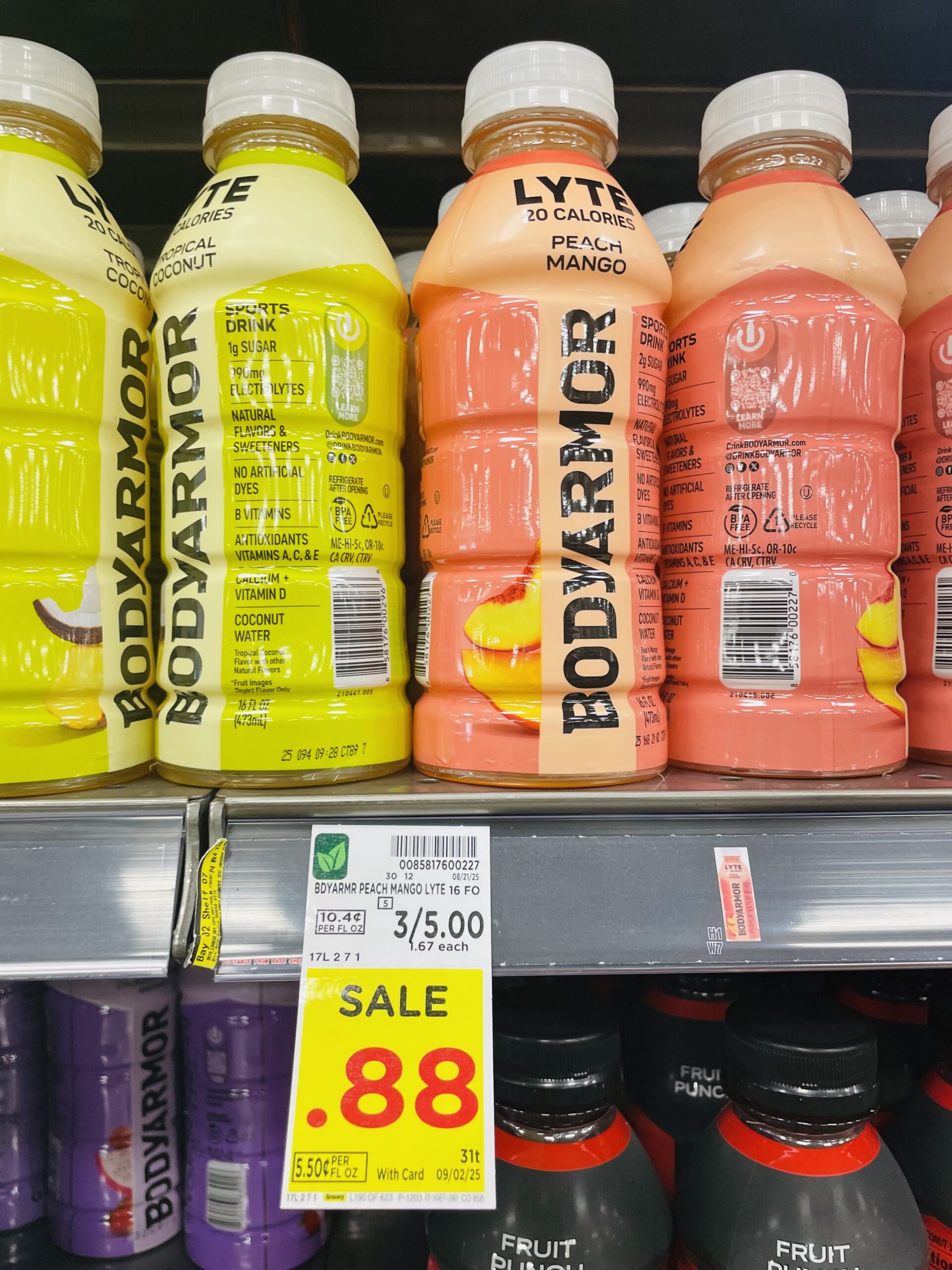 BodyArmor and Powerade Singles Kroger Shelf Image