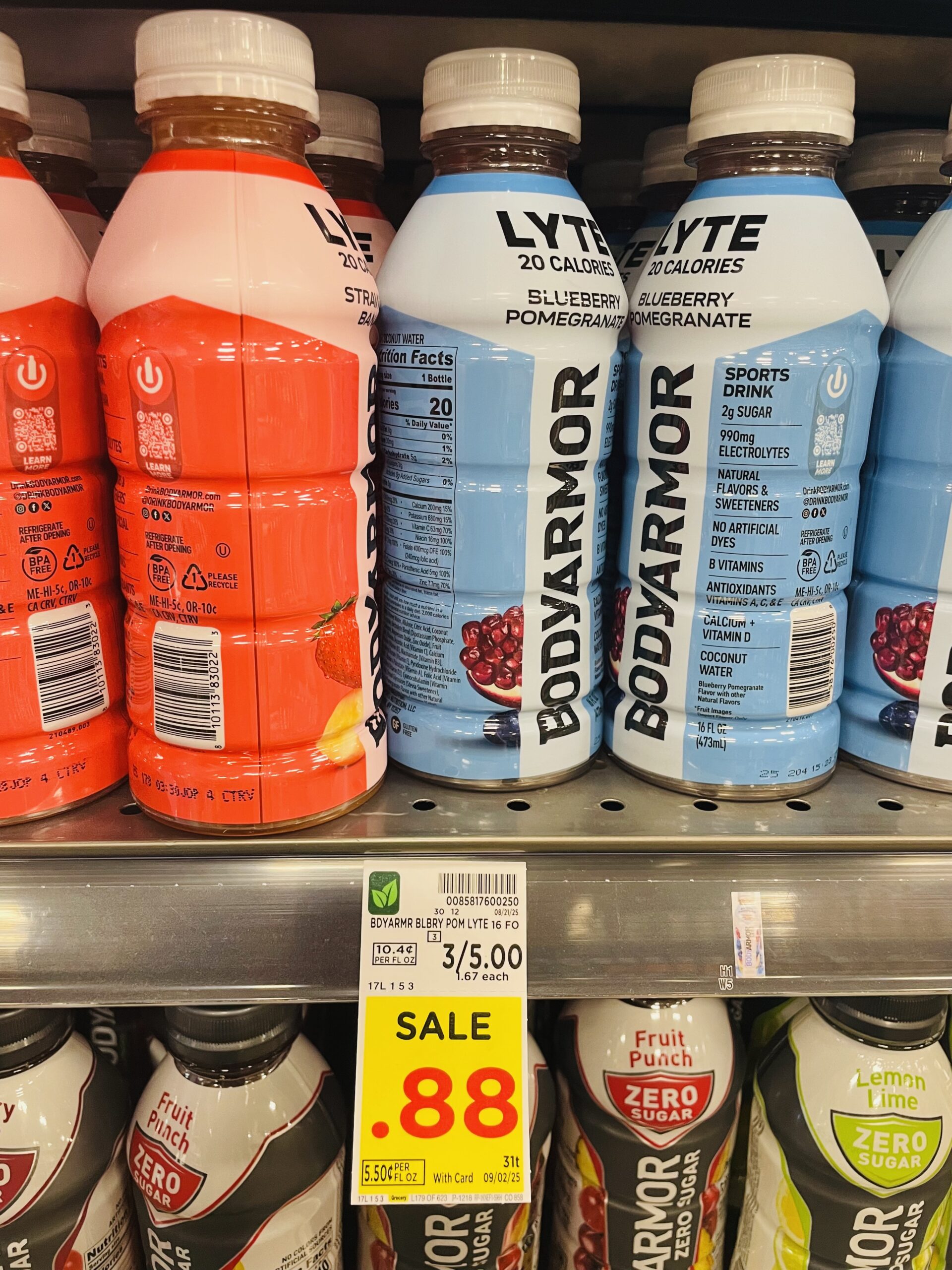 BodyArmor and Powerade Singles Kroger Shelf Image