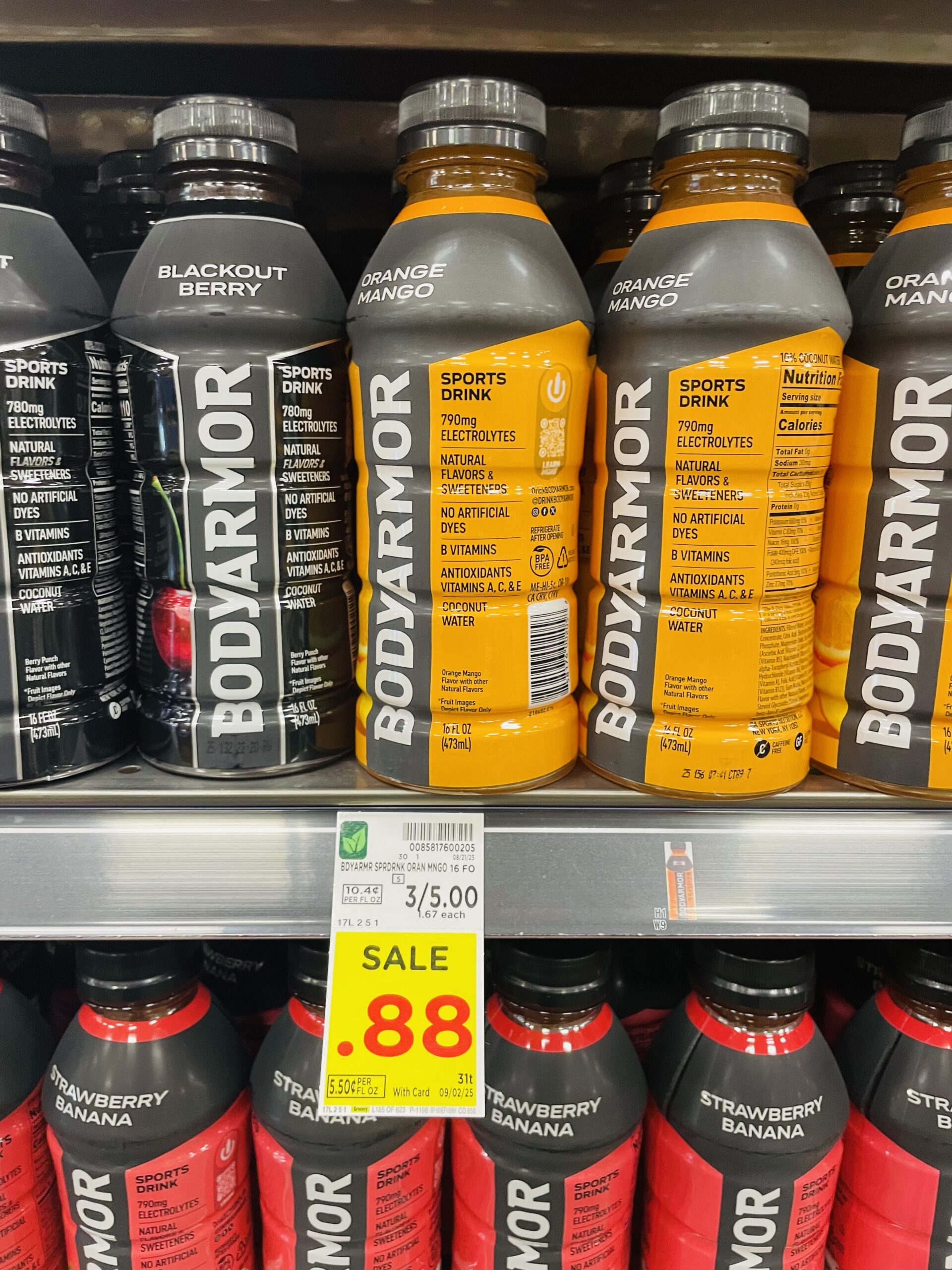 BodyArmor and Powerade Singles Kroger Shelf Image