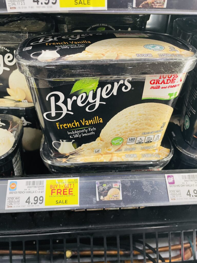 Breyers Ice Cream Kroger Shelf Image 