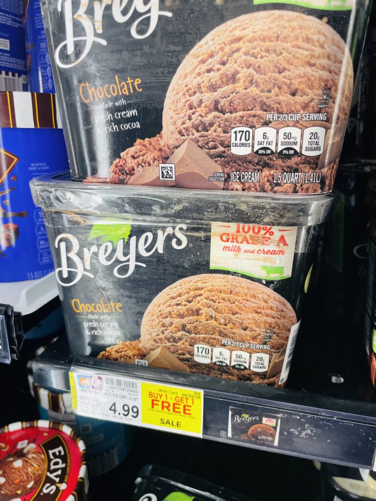 Breyers Ice Cream Kroger Shelf Image 