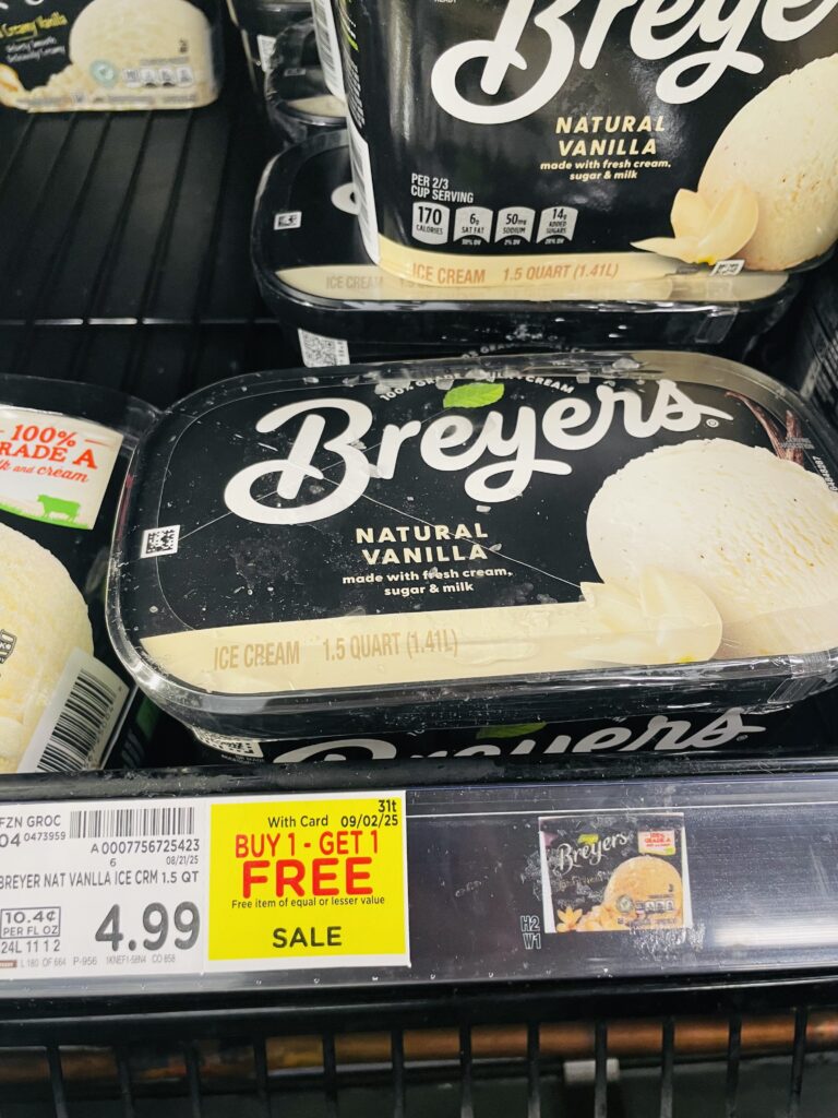 Breyers Ice Cream Kroger Shelf Image 