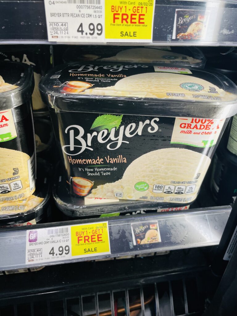 Breyers Ice Cream Kroger Shelf Image 