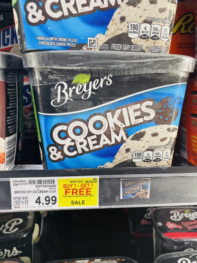 Breyers Ice Cream Kroger Shelf Image 