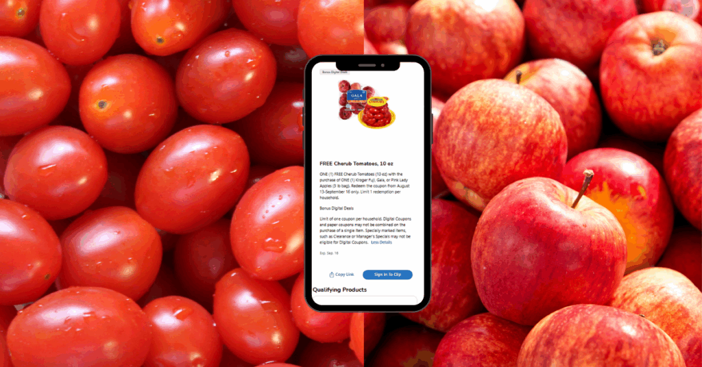 Cherub Tomatoes and Kroger Apples Kroger Digital Coupon