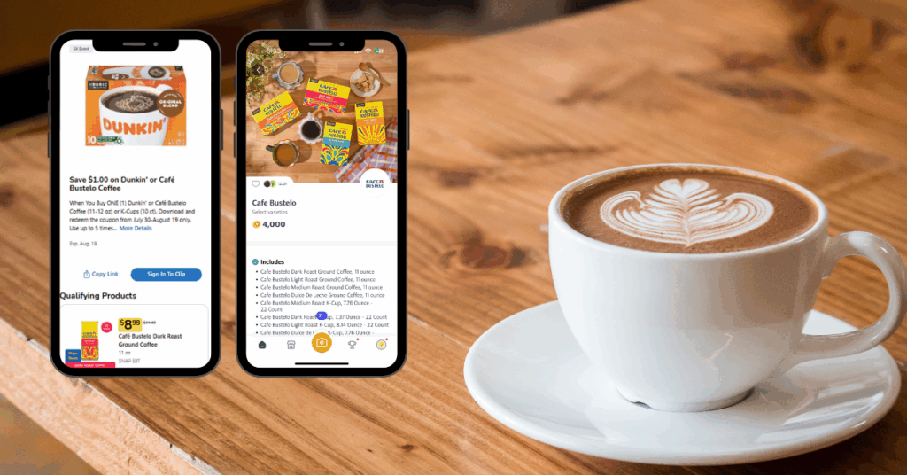 Dunkin and Cafe Bustelo Kroger Digital Coupon and Fetch Rewards