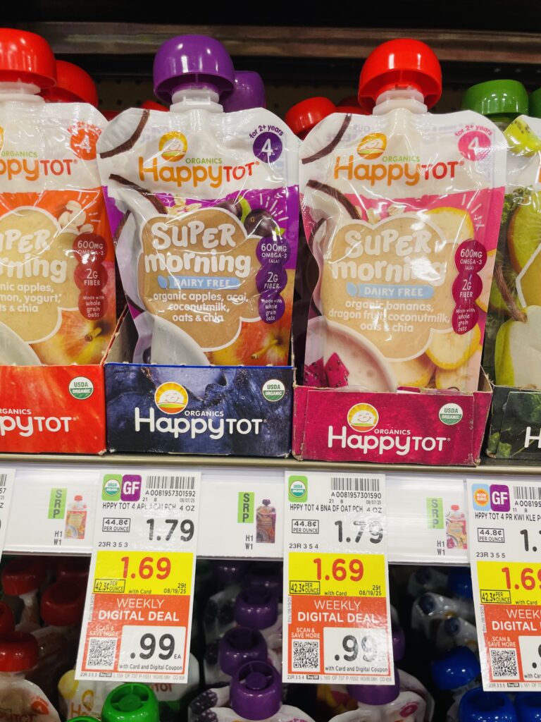 Happy Baby and Happy Tot Food Pouches Kroger Shelf Image 