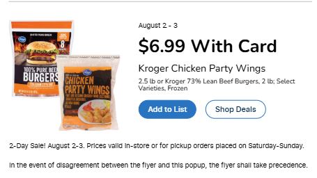 Kroger 2 day sale