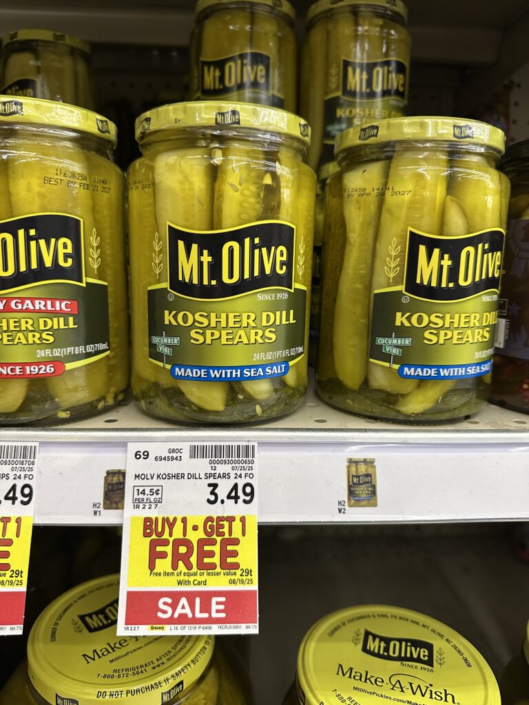 Mt Olive Pickles Kroger Shelf Image 