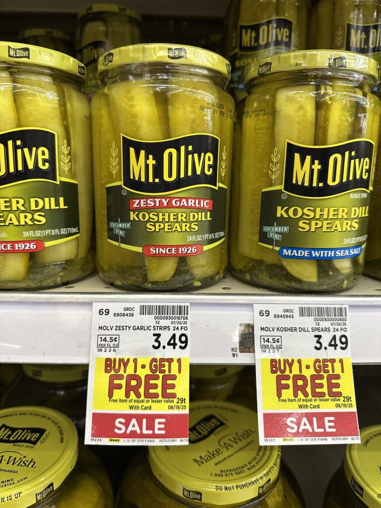 Mt Olive Pickles Kroger Shelf Image 
