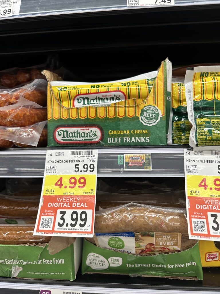 Nathan's Beef Franks Kroger Shelf Image