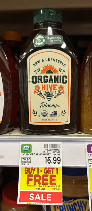Organic Hive Honey Kroger Shelf Image