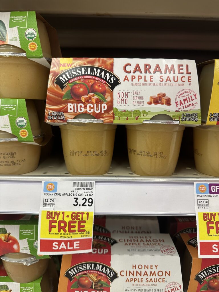 Musselman's Applesauce Kroger Shelf Image