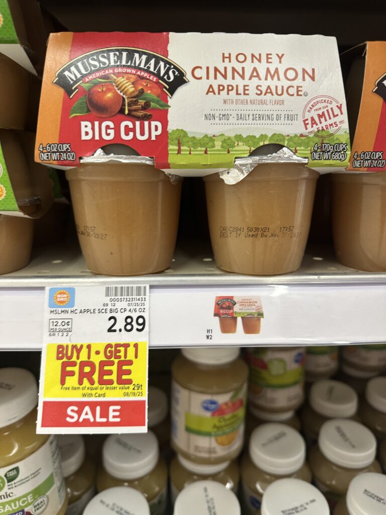 Musselman's Applesauce Kroger Shelf Image