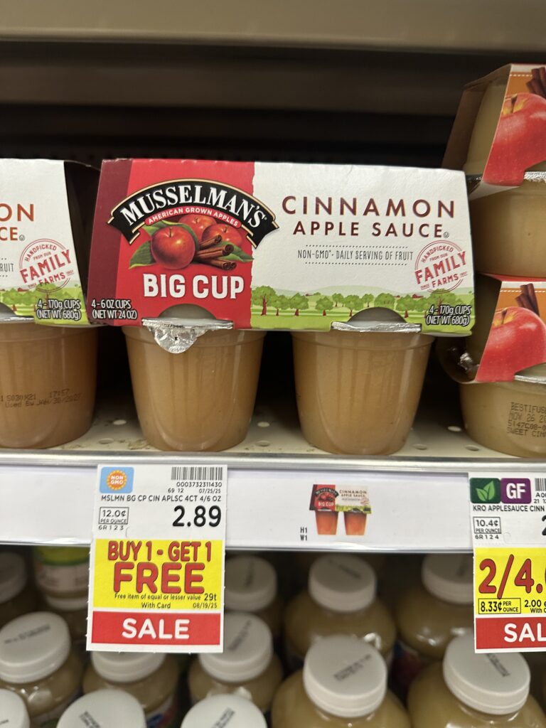 Musselman's Applesauce Kroger Shelf Image