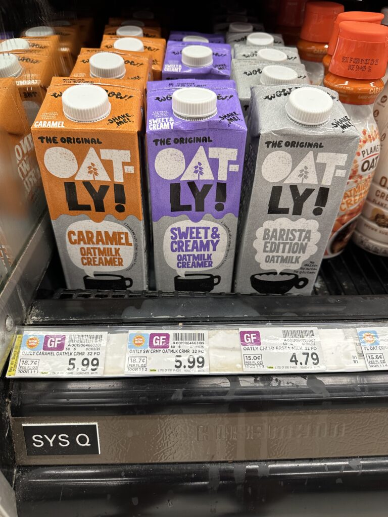 Oatly Coffee Creamer Kroger Shelf Image