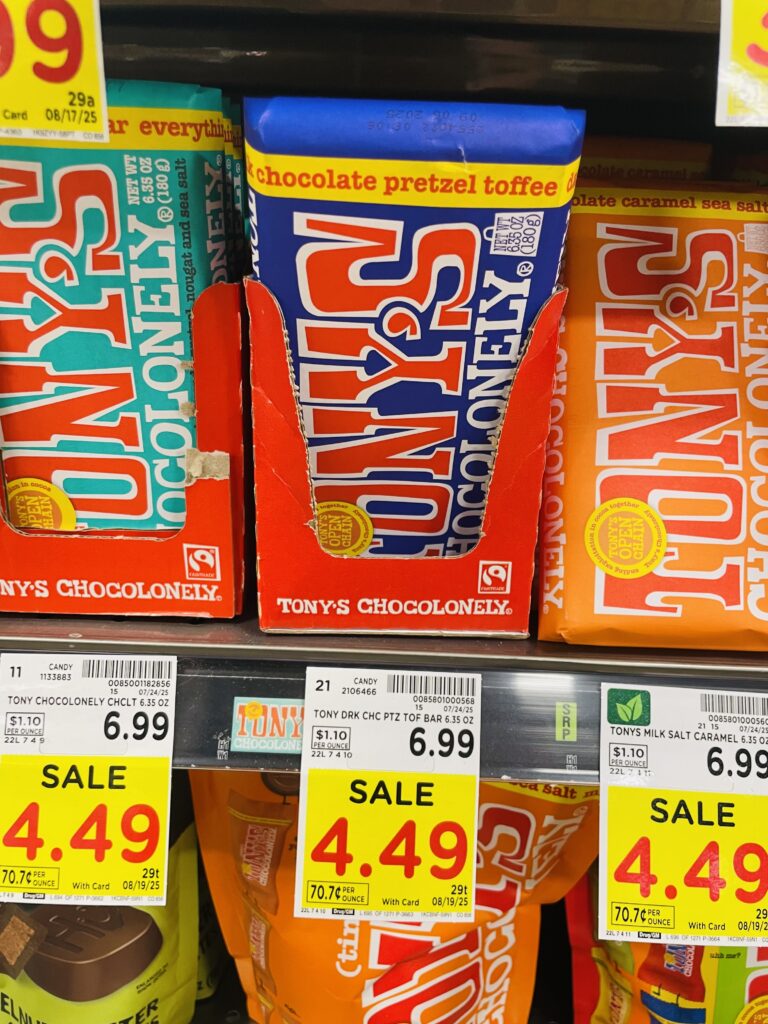 Tony's Chocoloney's Bar Kroger Shelf Image