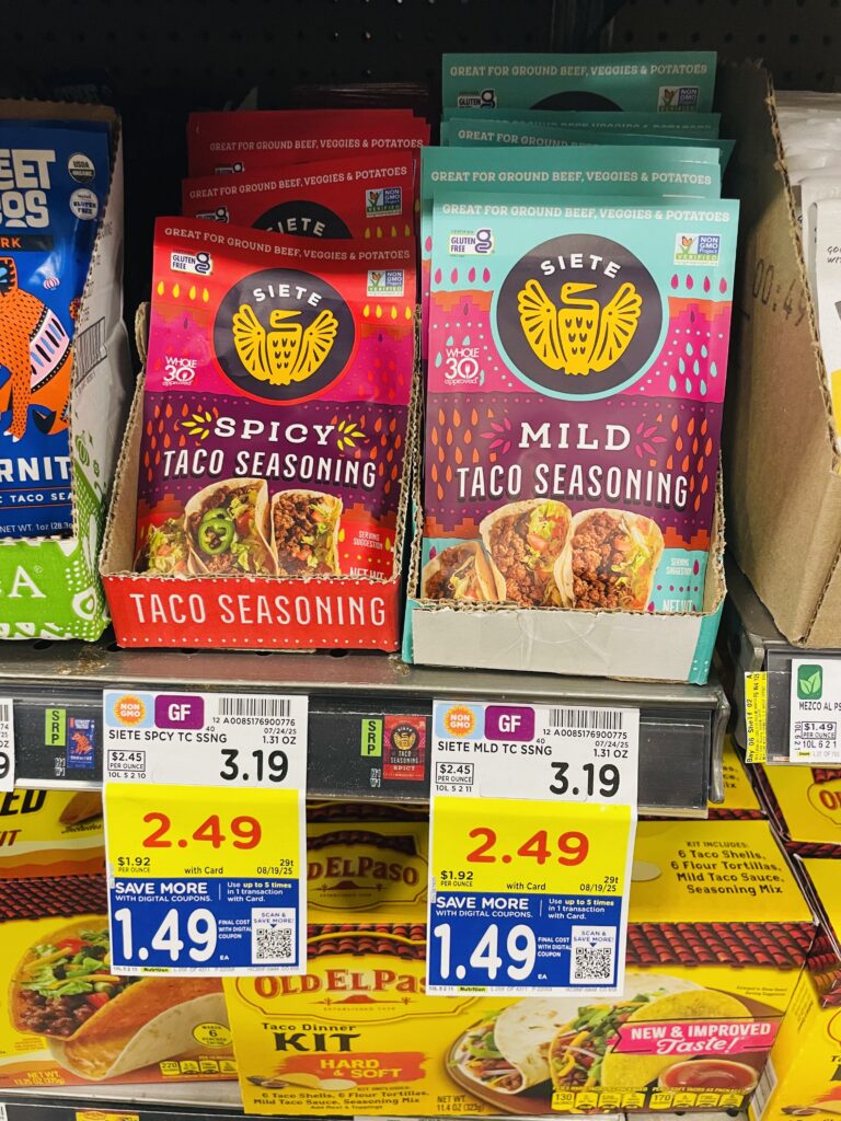 Siete Taco Seasoning Kroger Shelf Image