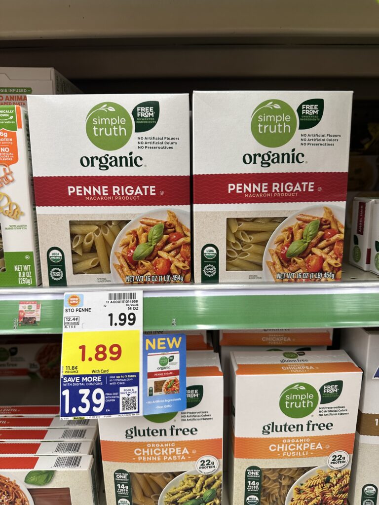 Simple Truth Organic Pasta Kroger Shelf Image