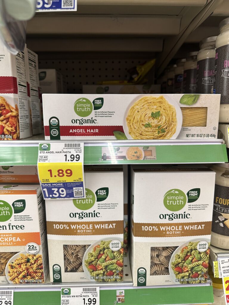 Simple Truth Organic Pasta Kroger Shelf Image