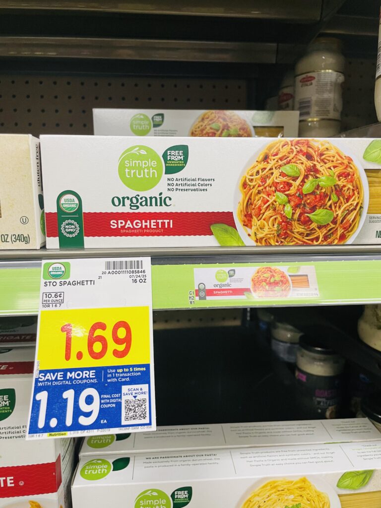 Simple Truth Organic Pasta Kroger Shelf Image
