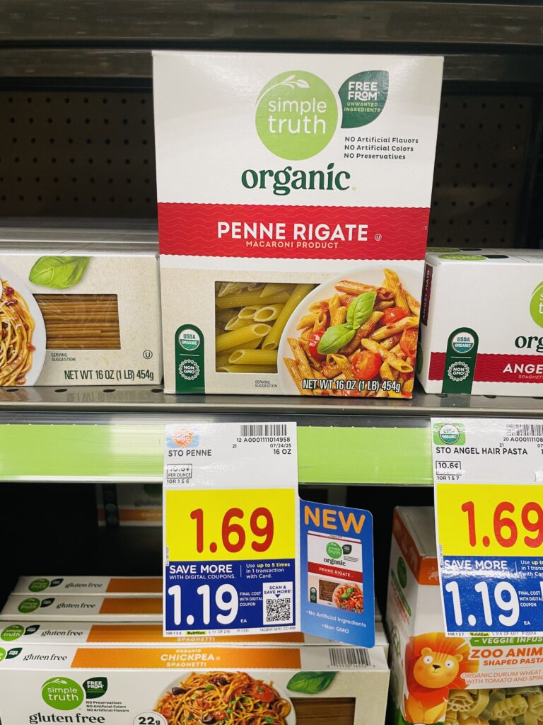 Simple Truth Organic Pasta Kroger Shelf Image