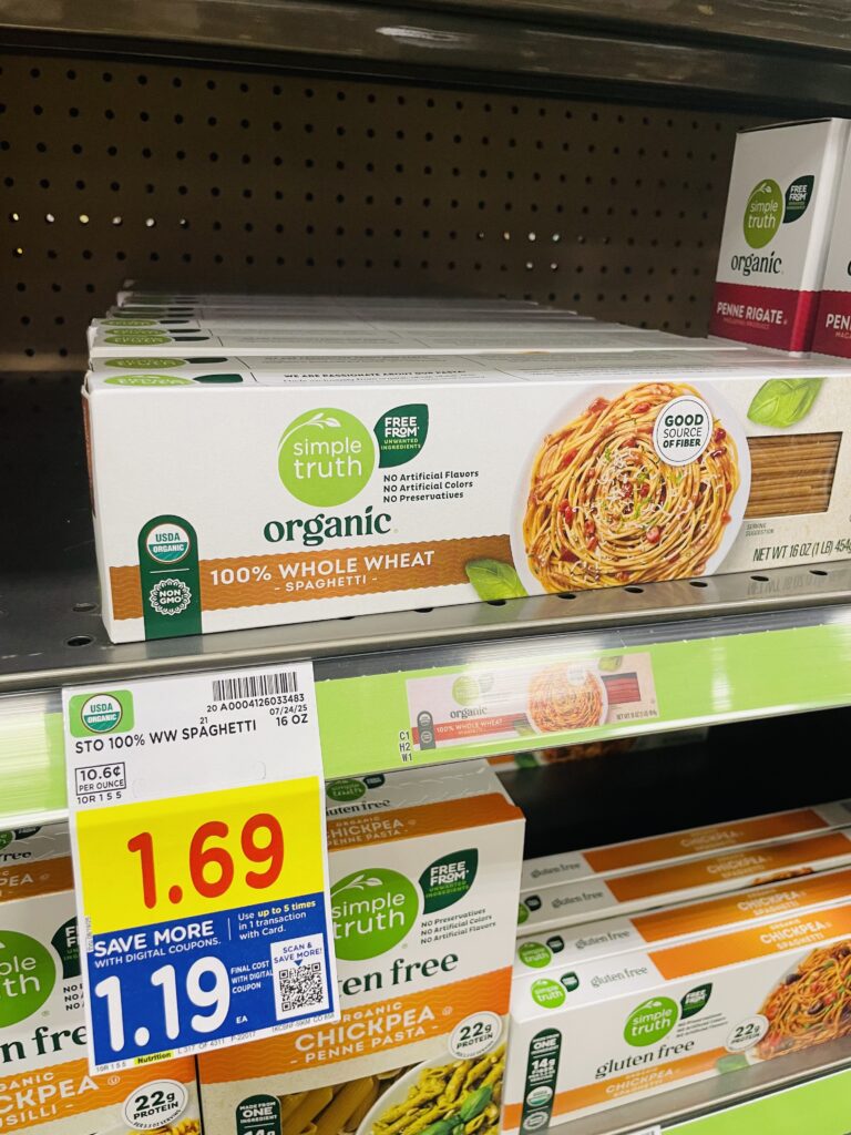Simple Truth Organic Pasta Kroger Shelf Image