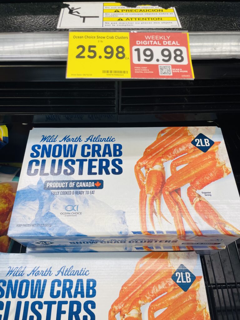 Snow crab clusters Kroger shelf image