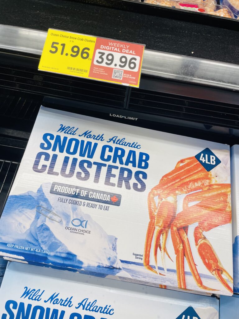 Snow crab clusters Kroger shelf image