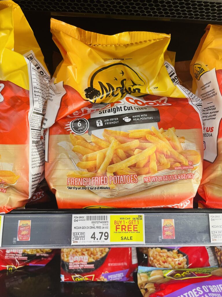 McCain brand frozen fries kroger shelf image